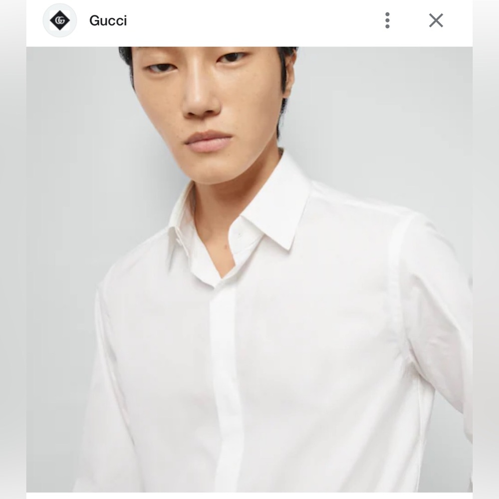 GUCCI White Men's Shirt! 100% Authentic! Made in Italy. 100% cotton. Slim fit 🔥